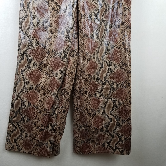 Pretty Little Thing Snake Skin Flared Leg Trousers - Picture 10 of 11